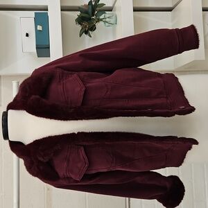 Denim Trucker With Faux Fur Lining Jacket